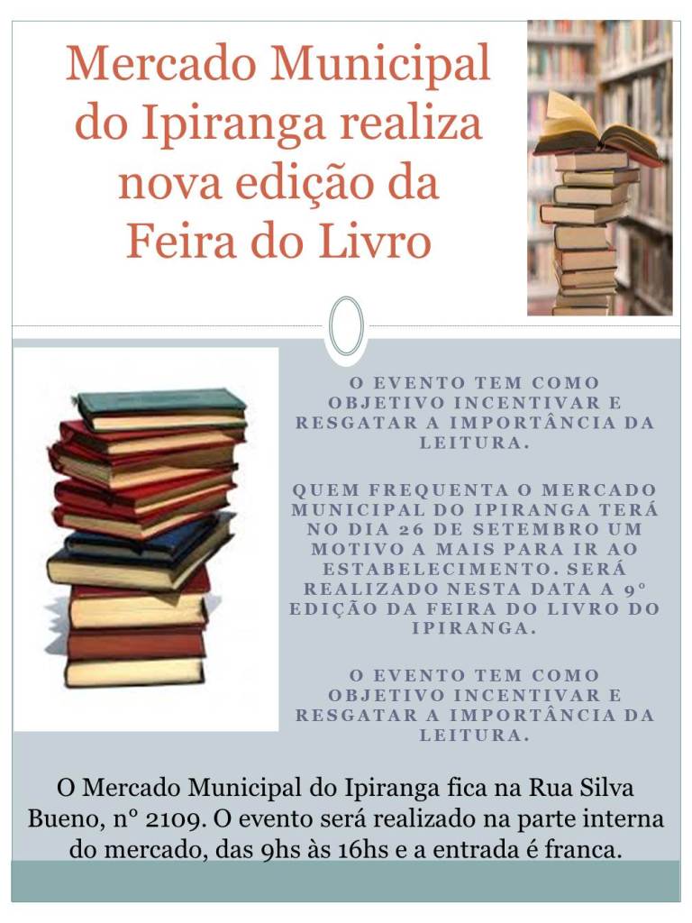 Mercado Municipal do Ipiranga realiza nova edição da