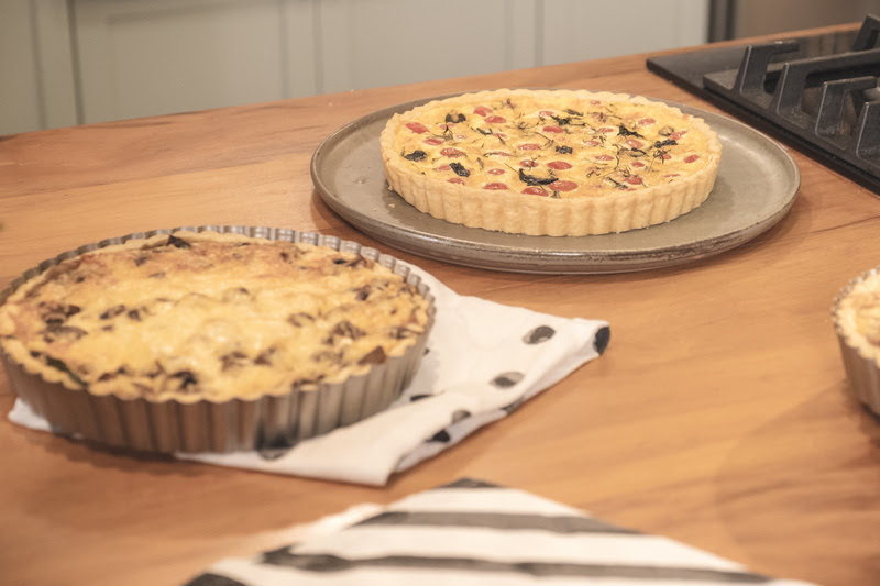 Quiche de cogumelos e cebola&nbsp;roxa